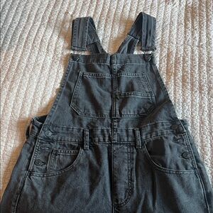 We The Free Charcoal Denim Overalls